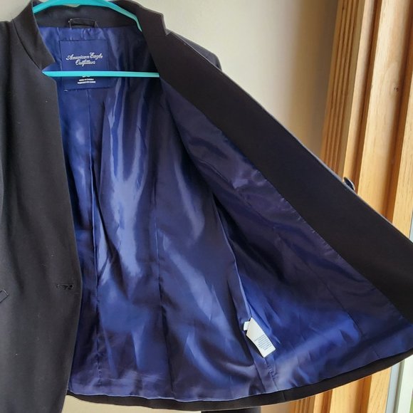 American Eagle Outfitters Dark Navy Suit Jacket Size Medium - Picture 16 of 16
